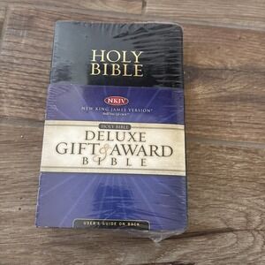 Holy Bible New‎ King James Version Deluxe Gift & Award Black Leatherflex Sealed